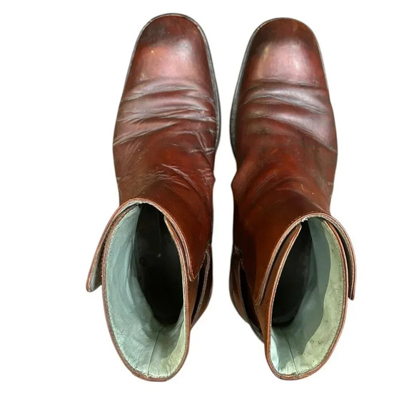 Kenneth Cole Ankle Boots Rockabilly Hipster Brown Leather Size 10.5 Italy - Picture 3 of 8